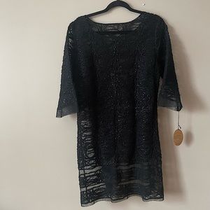 Only Hearts Sheer Black Cocktail Dress